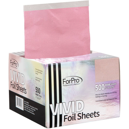 ForPro Vivid Rose Embossed Foil Sheets 500 Ct – Pop-Up Aluminum Foil for Hair Color & Highlights, 5”x10.75”, Food Safe, Professional Salon Use