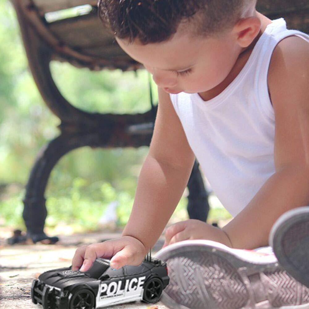 OCCAFY Police Car Toy Plastic Pursuit Rescue Vehicle with Sirnes Sound and Light for Kids Toddlers Boys 1:20