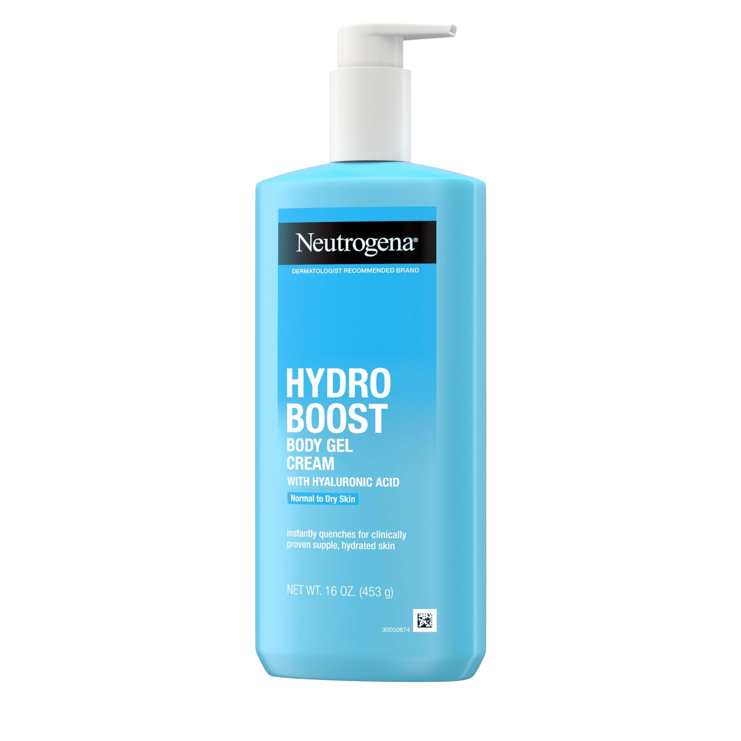 Neutrogena Hydro Boost Body Gel Cream – Fragrance-Free Hydrating Lotion with Hyaluronic Acid, Lightweight Moisturizer for Normal to Dry Skin, 16 oz
