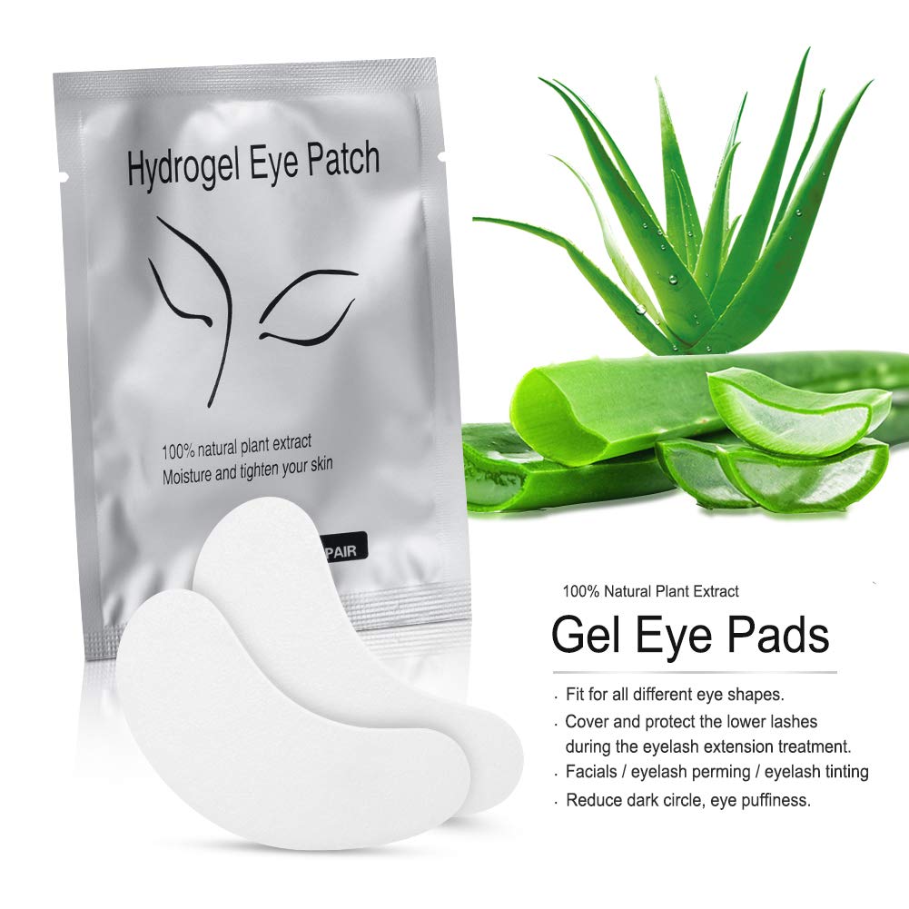 Ocim 100 Pairs Under Eye Pads Lash Extensions,100% Natural Hydrogel Gel Eye Patches for Lashes Extension/Eyelash Tinting
