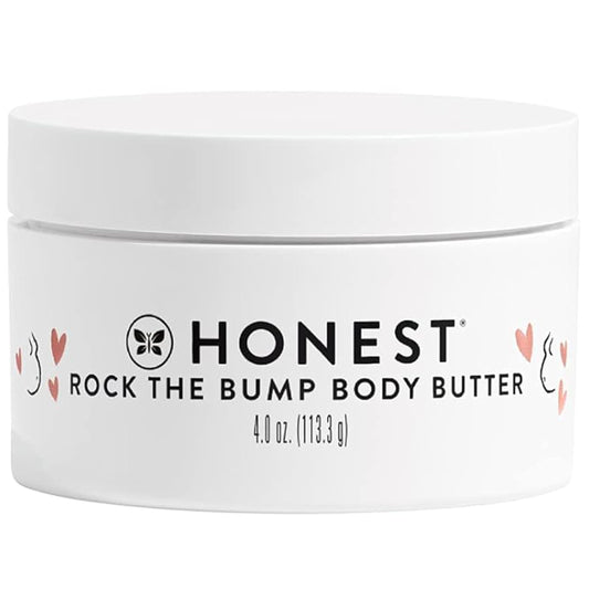 The Honest Company Honest Mama Rock The Bump Body Butter | Moisturizing Stretch Mark Cream | Shea Butter, Avocado Oil, Vitamin E | Hypoallergenic + Dermatologist Tested | 4 oz