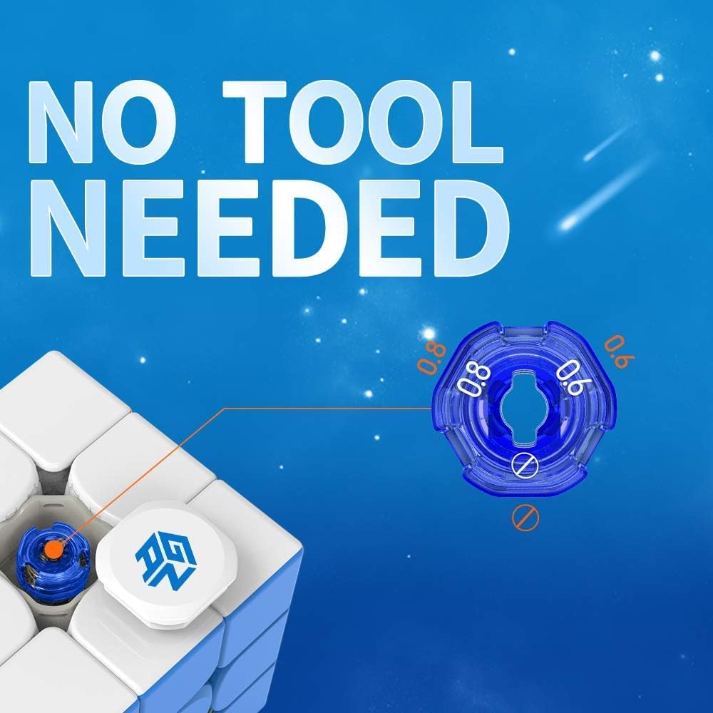 GAN 356 M, 3x3 Magnetic Speed Cube Stickerless 356M Magic Cube with Extra GES, Frosted Version