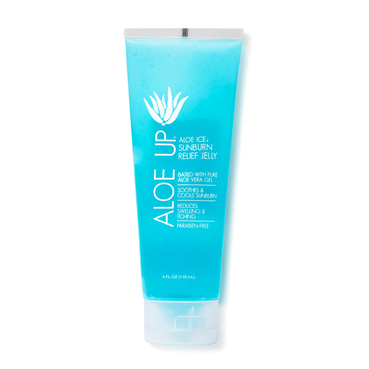 ALOE UP Aloe Ice Sunburn Relief Gel - Organic After-Sun Face & Body Gel with 96.6% Aloe Vera, Alcohol & Fragrance-Free, Reef Safe, 4oz