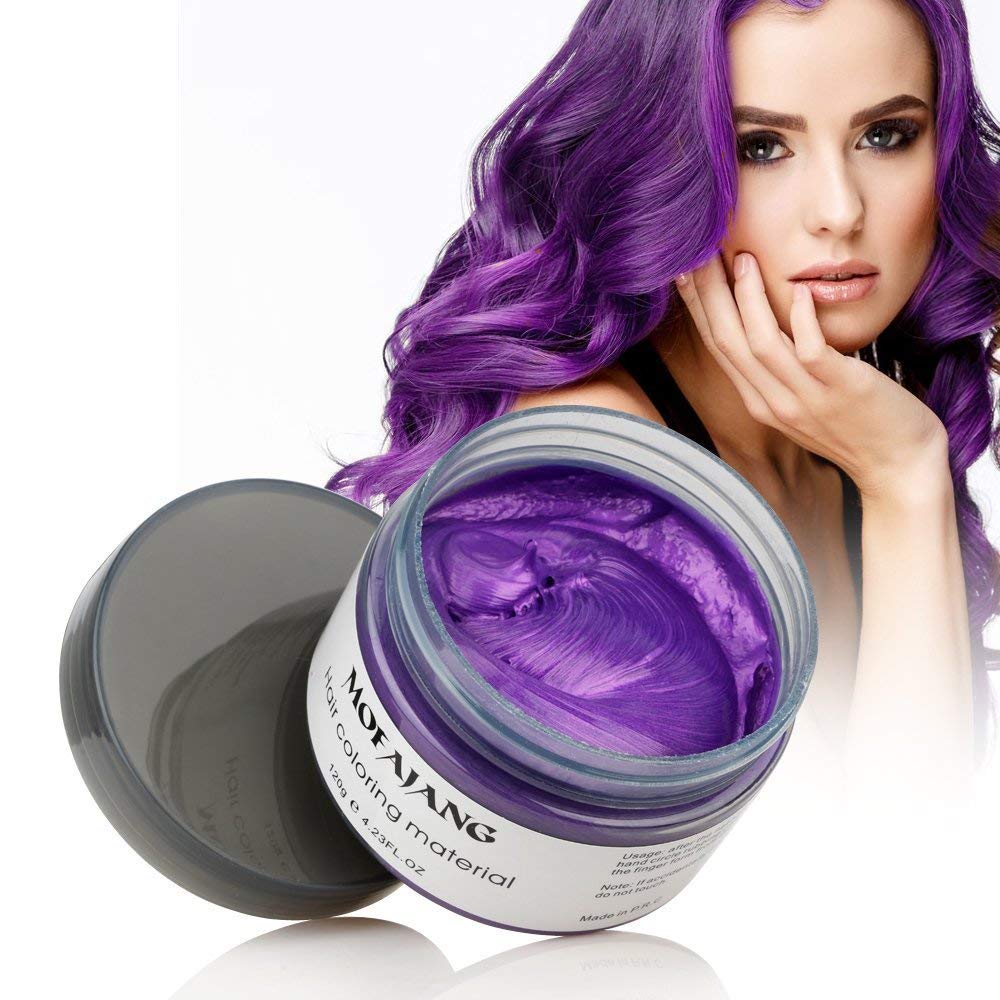 Purple Temporary Hair Color Wax -Washable Hair Dye for Men & Women, All-Day Hold Disposable Hair Styling Clays for Party, Cosplay & Daily 4.23 oz(1, Purple)