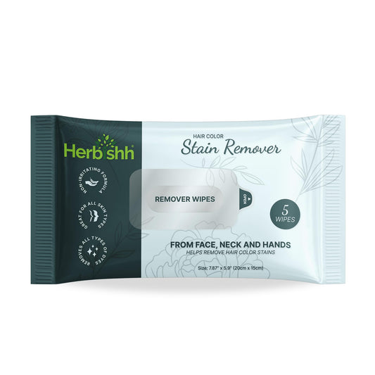 Herbishh Hair Color Stain Remover Wipes – Gentle Formula for Dye Cleanup – Easy Clean Travel Pack With 5 Skin-Friendly Wipes (Pack of 1)
