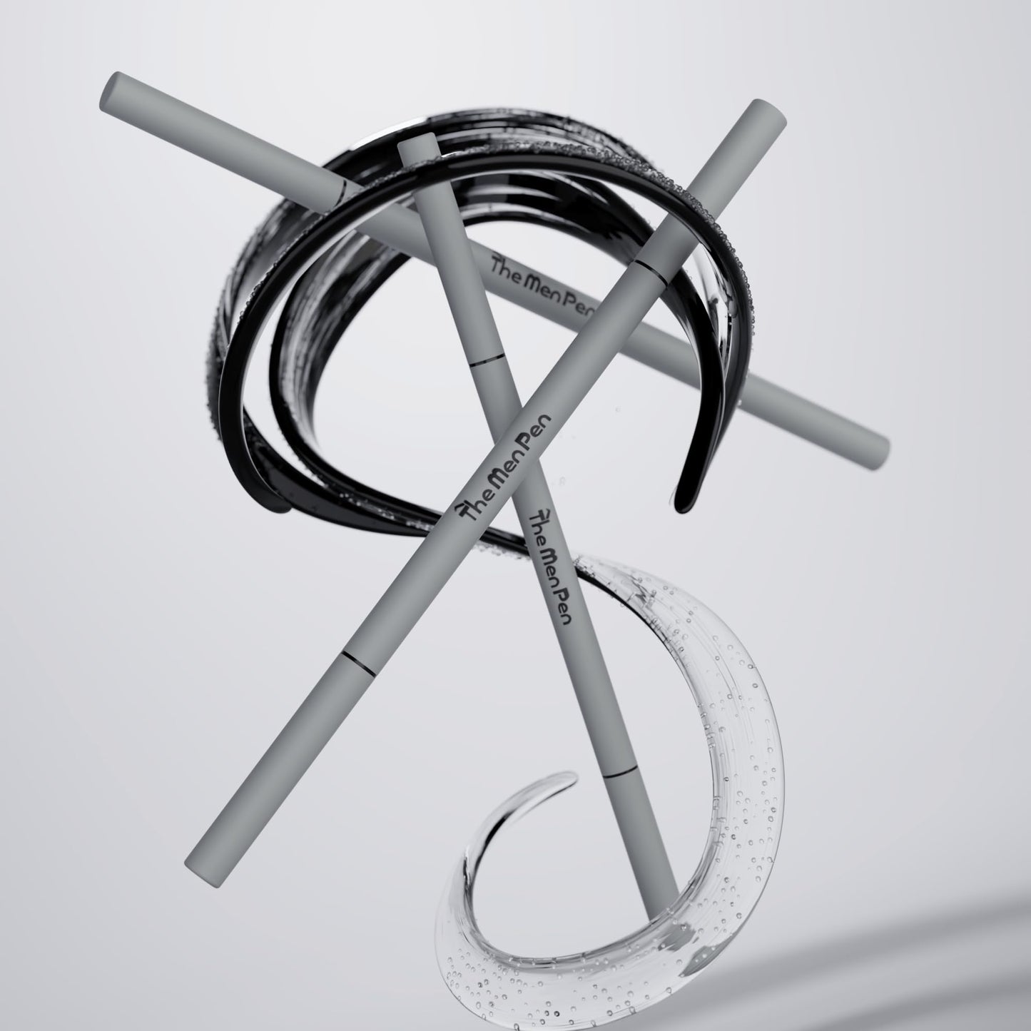 The Men Pen Waterproof Eyebrow & Beard Filler for Men, Anti-Smudge Microblading Pen for Mustache, Beard & Brows, Black, 1 oz (3 Pack)