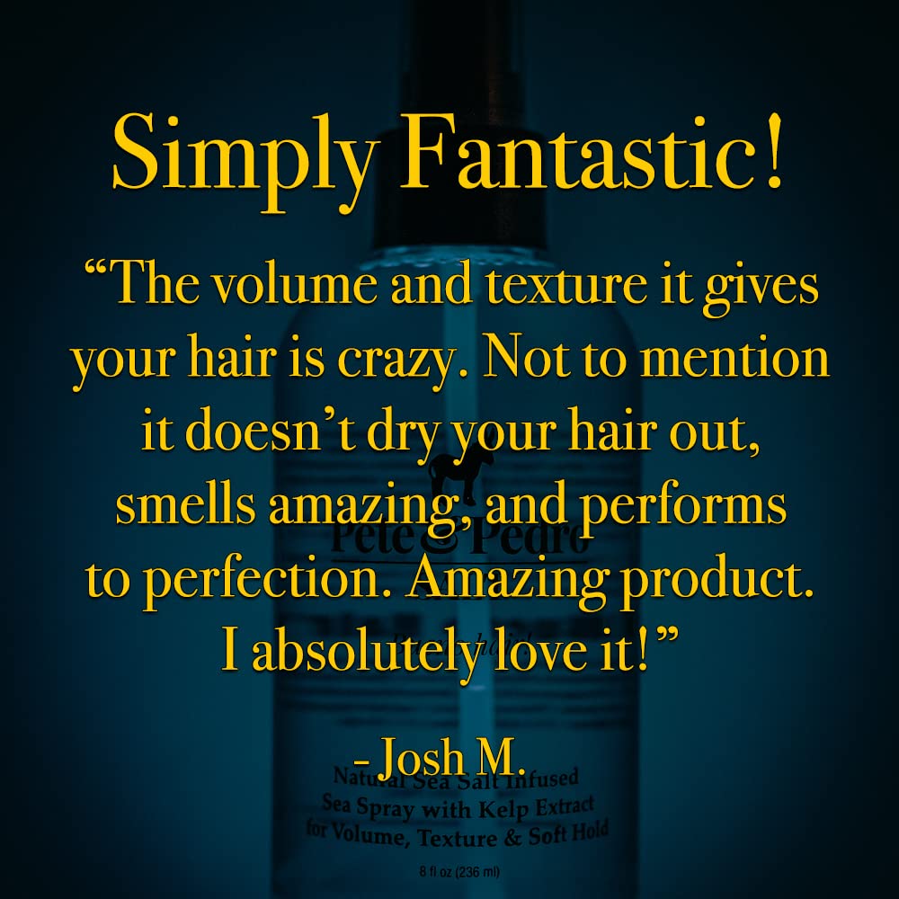 Pete & Pedro SALT Sea Salt Spray for Men & Women | Adds Volume, Texture, Thickness & Light Hold | Texturizing Hair Spray | 8.5 oz | Shark Tank Brand