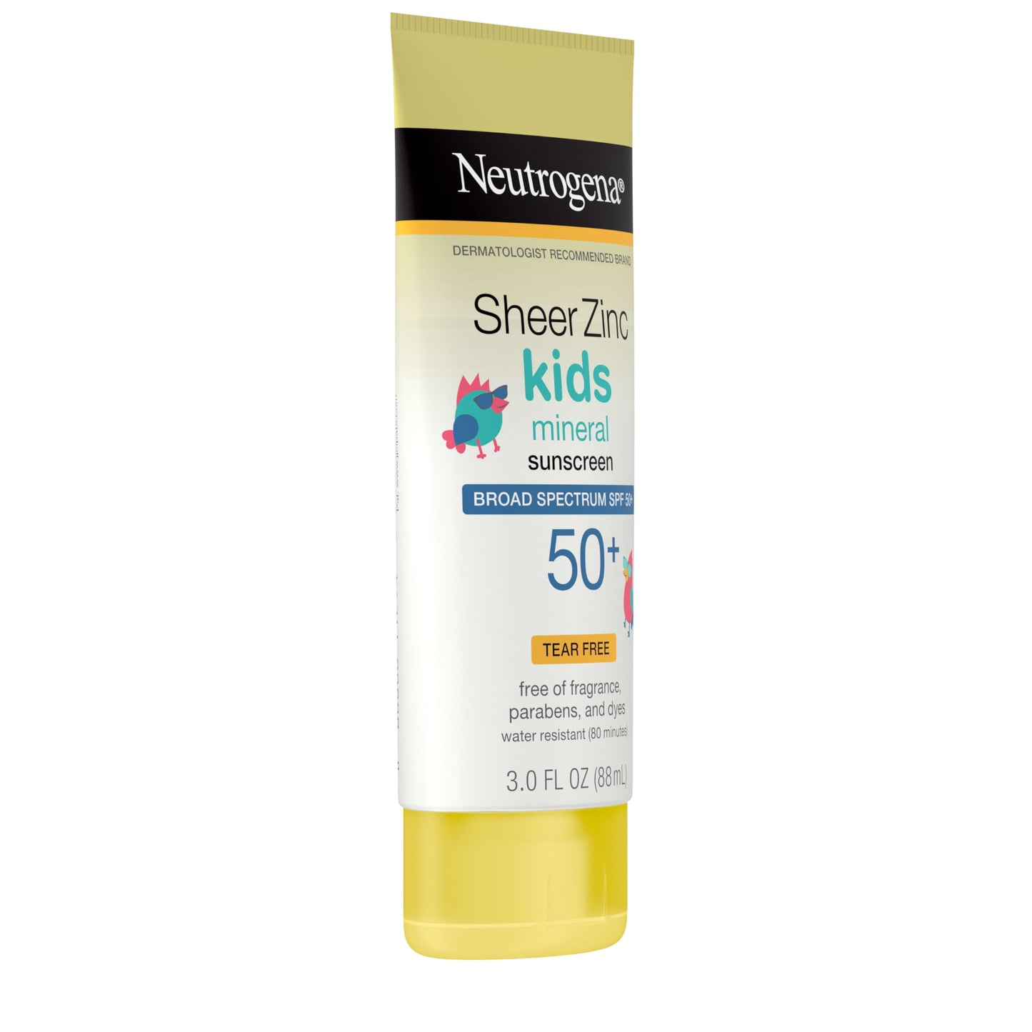 Neutrogena Sheer Zinc Kids Mineral Sunscreen Lotion SPF 50+ | Broad Spectrum UVA/UVB Protection | Water Resistant, Paraben & Fragrance Free, 3 fl oz