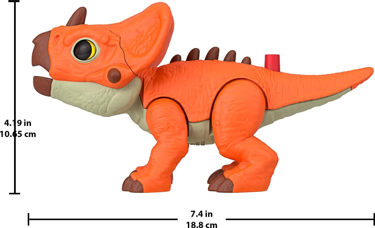 Fisher-Price Imaginext Jurassic World Dinosaur Action Figure with Kid-Activated Motion & Growing Spikes, 7.75-inch Aquilops Dino Toy