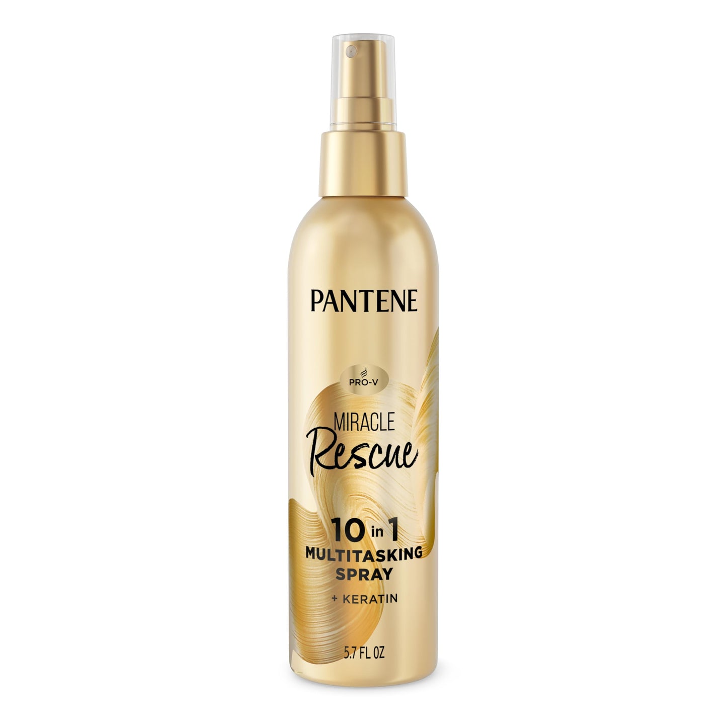 Pantene Miracle Rescue 10-in-1 Multitasking Spray – Heat Protectant, Detangler & Leave-In Conditioner with Keratin & Pro-Vitamin B5, 5.7 Oz