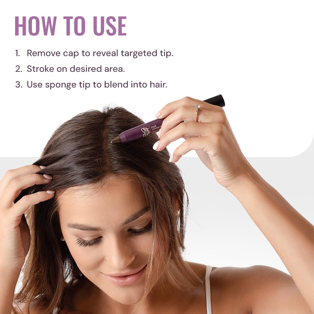 Style Edit Root Touch Up Stick - Instant Concealer for Grays and Roots (Dark Brown)