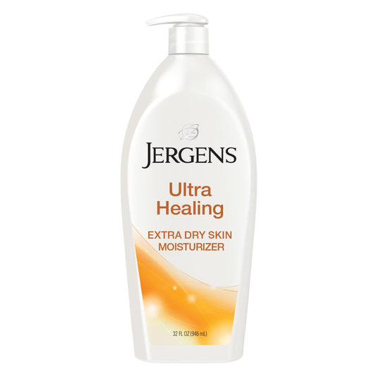 Jergens Ultra Healing Dry Skin Lotion – Hand & Body Moisturizer with Hydralucence, Vitamins C, E & B5 for Extra Dry Skin, 32oz/6.8 fl oz