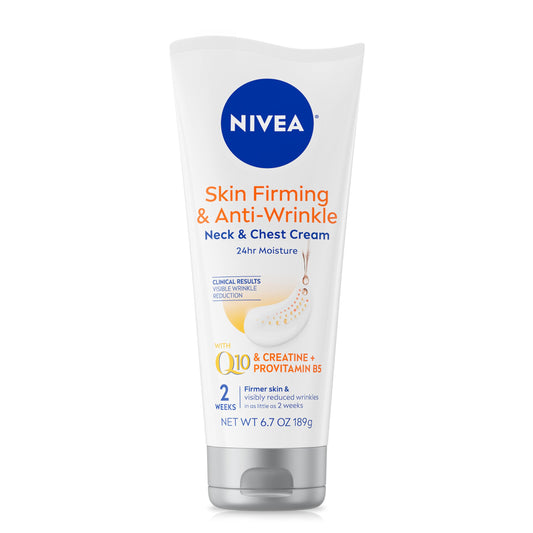 Nivea Skin Firming & Anti-Wrinkle Neck & Chest Cream with Q10, Creatine & Provitamin B5 – Reduces Fine Lines, 6.7 oz