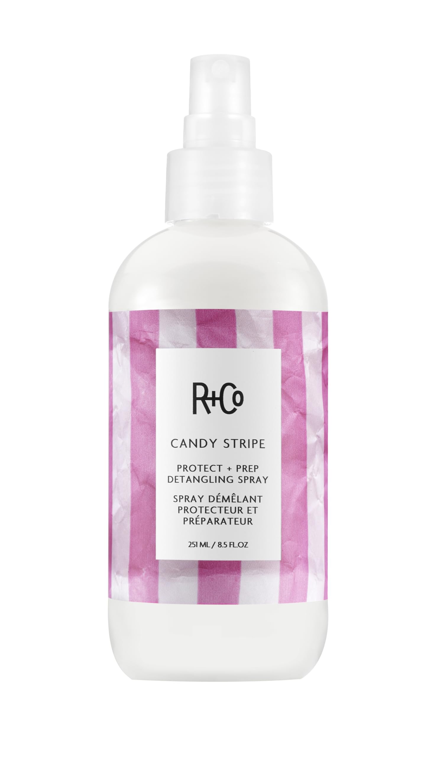 R+Co Candy Stripe Protect + Prep Detangling Spray