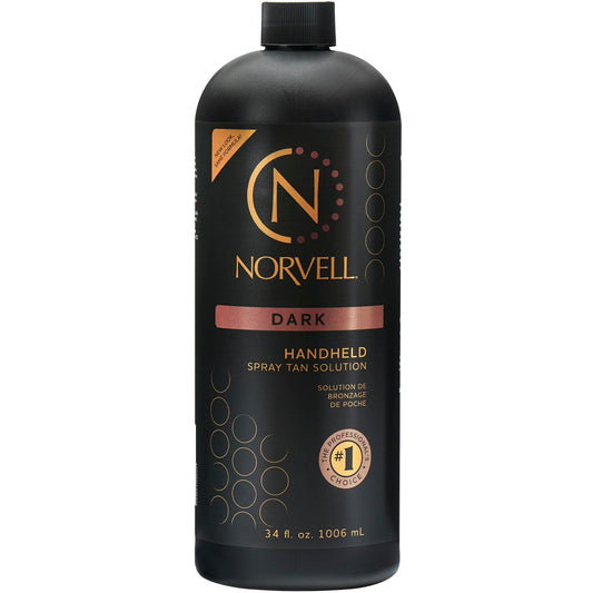 Norvell Dark Spray Tan Solution 34 fl oz – Professional Sunless Tanning, Streak-Free, Fast-Drying, Long-Lasting Deep Bronze