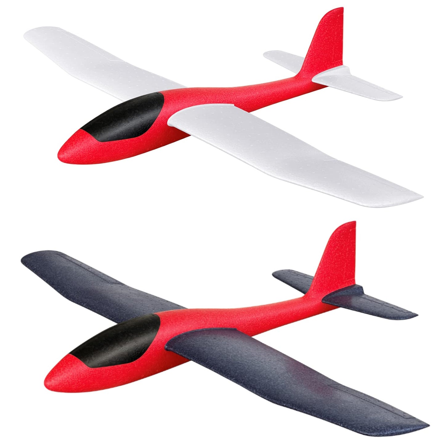 HAWK'S WORK 2 Pcs Foam Glider, 33.8" Super Large Airplane Toy Hand Throwing Plane, Outdoor Play & STEM & RC Conversion for Kids & All Age