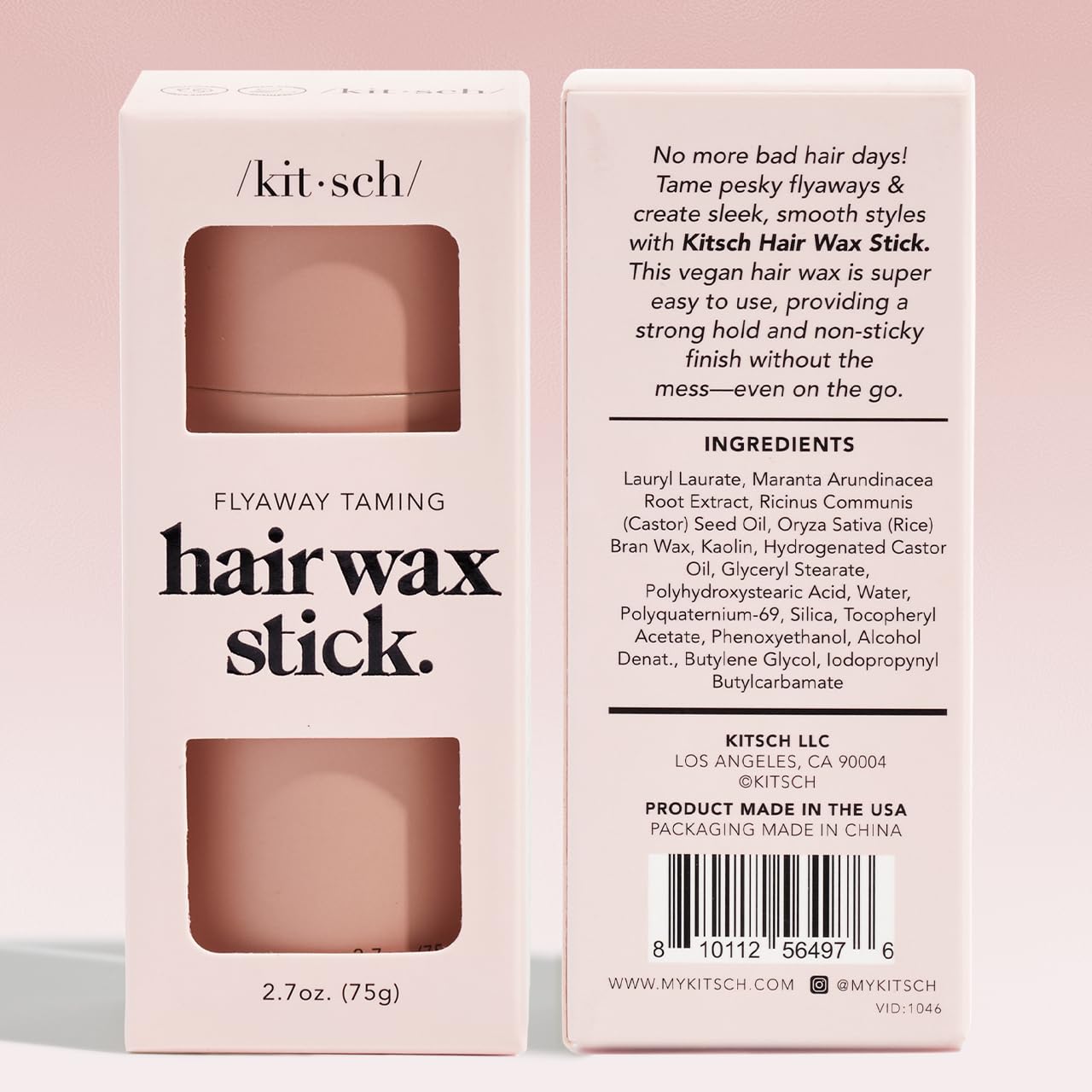 Kitsch Hair Wax Stick for Women & Men – Anti-Frizz, Flyaway Tamer, Slick Back & Smooth Hair, No Residue, All-Day Hold