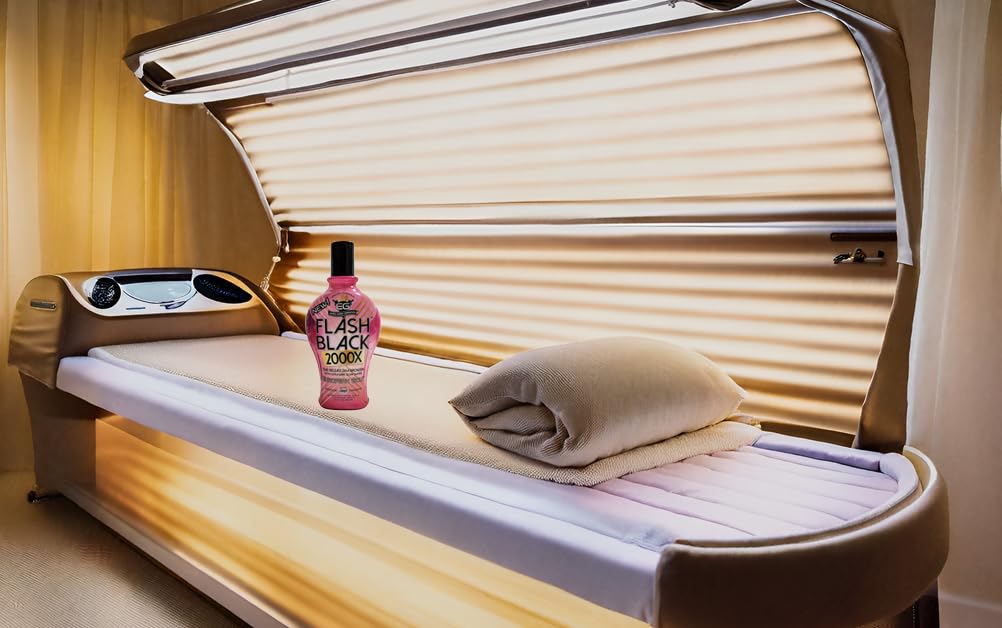 European Gold Flash Black 2000X Indoor Tanning Lotion – Ultra-Dark DHA Bronzers, Skin Conditioning Complex, Advanced Time-Release Color, 12 oz