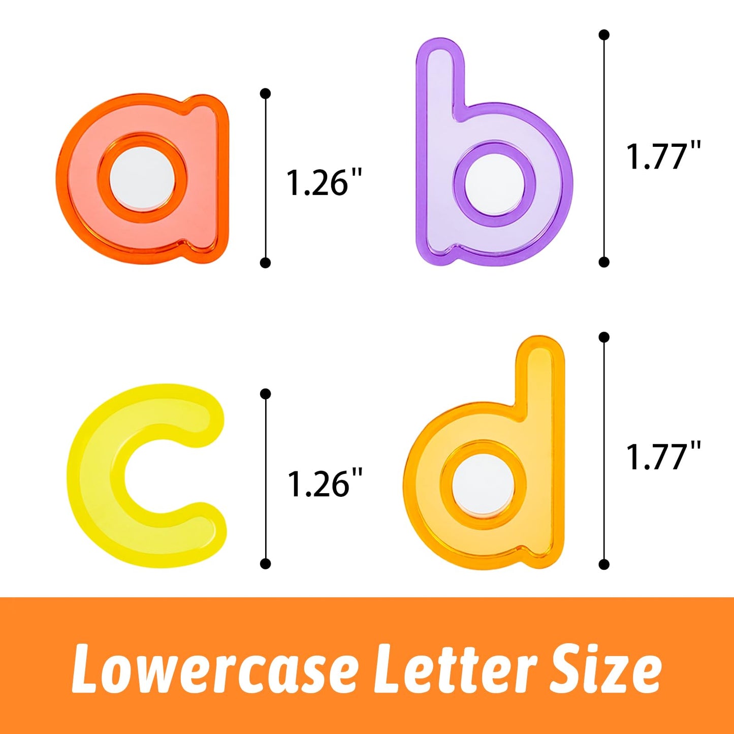 PreTrans 78 Pcs Plastic Alphabet Letters for Kids – 3 Sets of Translucent Lowercase Letters for Light Table & Box Learning Fun