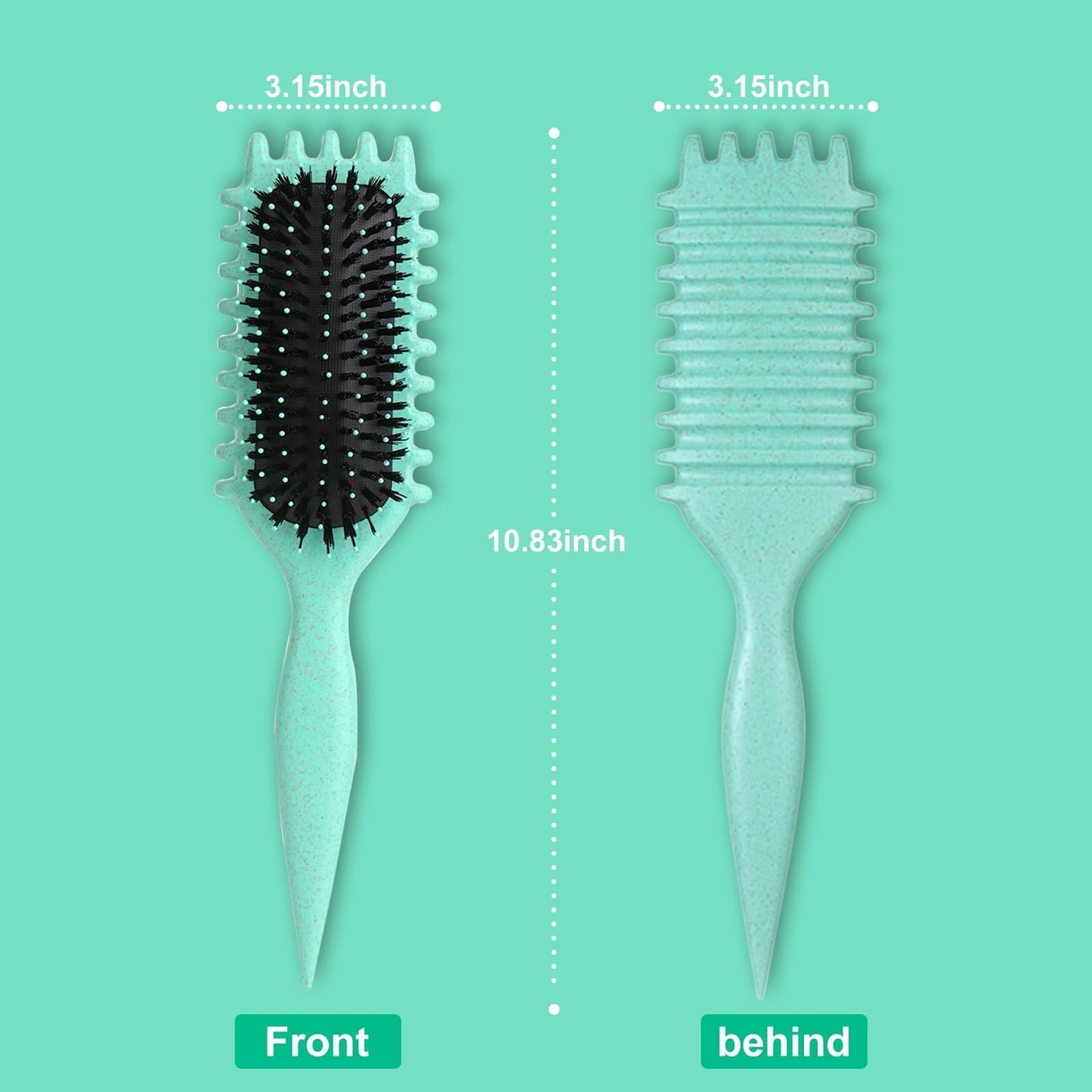 iDAOLI Curl Defining Hair Brush, 2025 Flash Hair Styling Brush for Curly Hair, Shaping & Defining Curls for Women（Green)