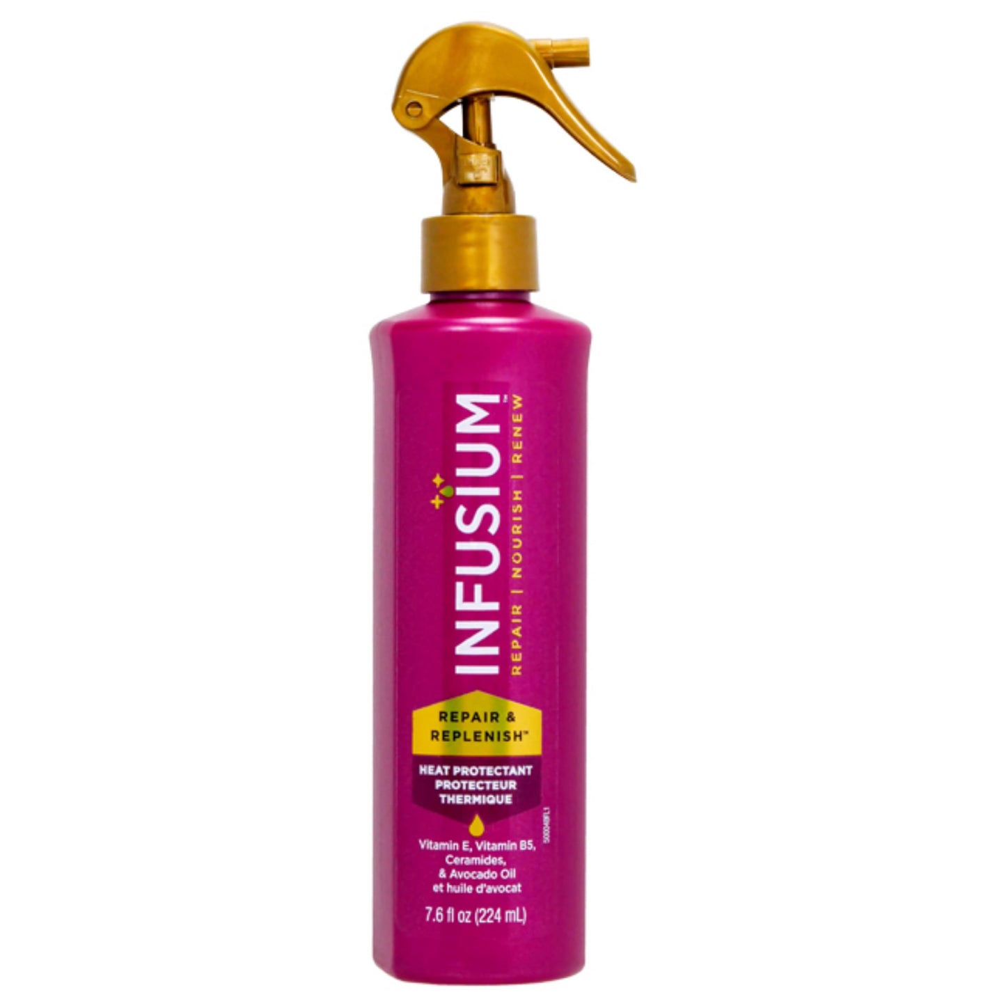 Infusium Repair and Replenish Heat Protector - Nourishing Heat Protection Spray for Hair with Vitamin E and Avocado Oil - Moisture Lock - 7.6 oz