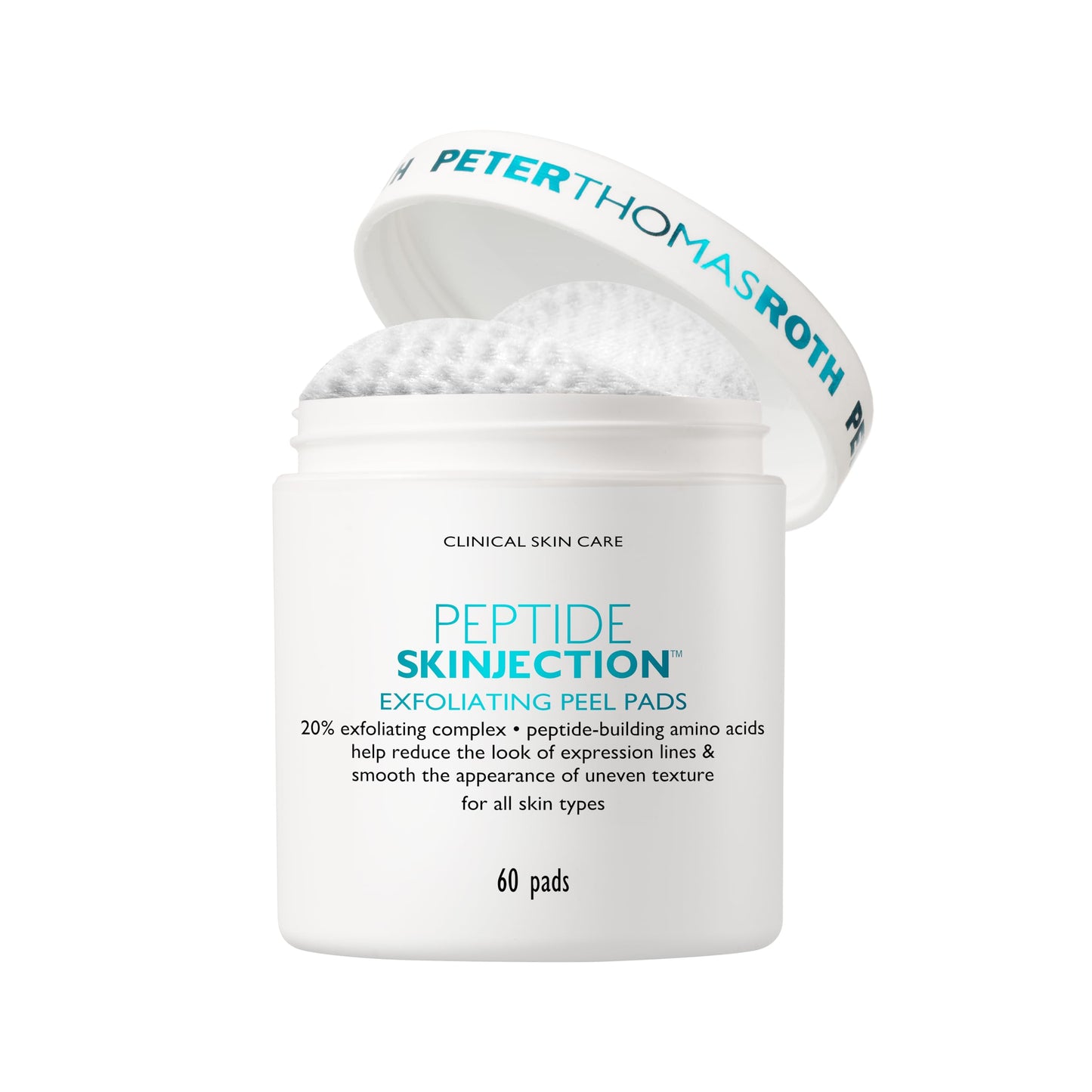 Peter Thomas Roth Peptide Skinjection™ Exfoliating Peel Pads – Smooth Wrinkles & Expression Lines, Fragrance-Free, Alcohol-Free