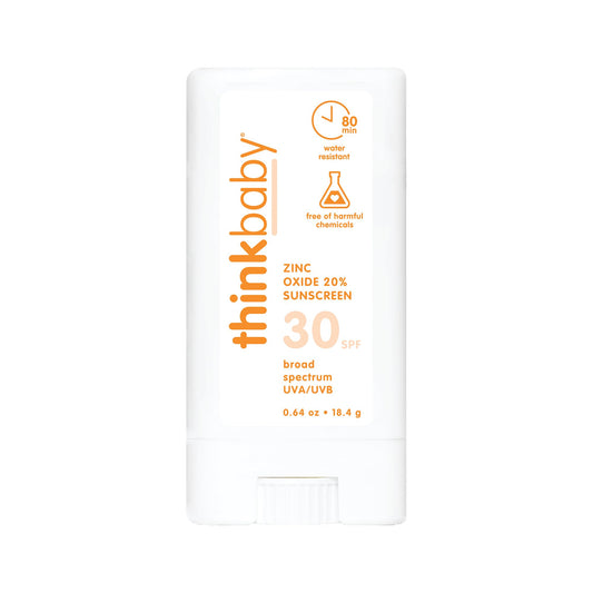Thinkbaby SPF 30 Mineral Sunscreen Stick – Safe Natural Sunblock for Babies, Kids & Adults – Reef Friendly, Water Resistant UVA/UVB Protection, 0.64 oz