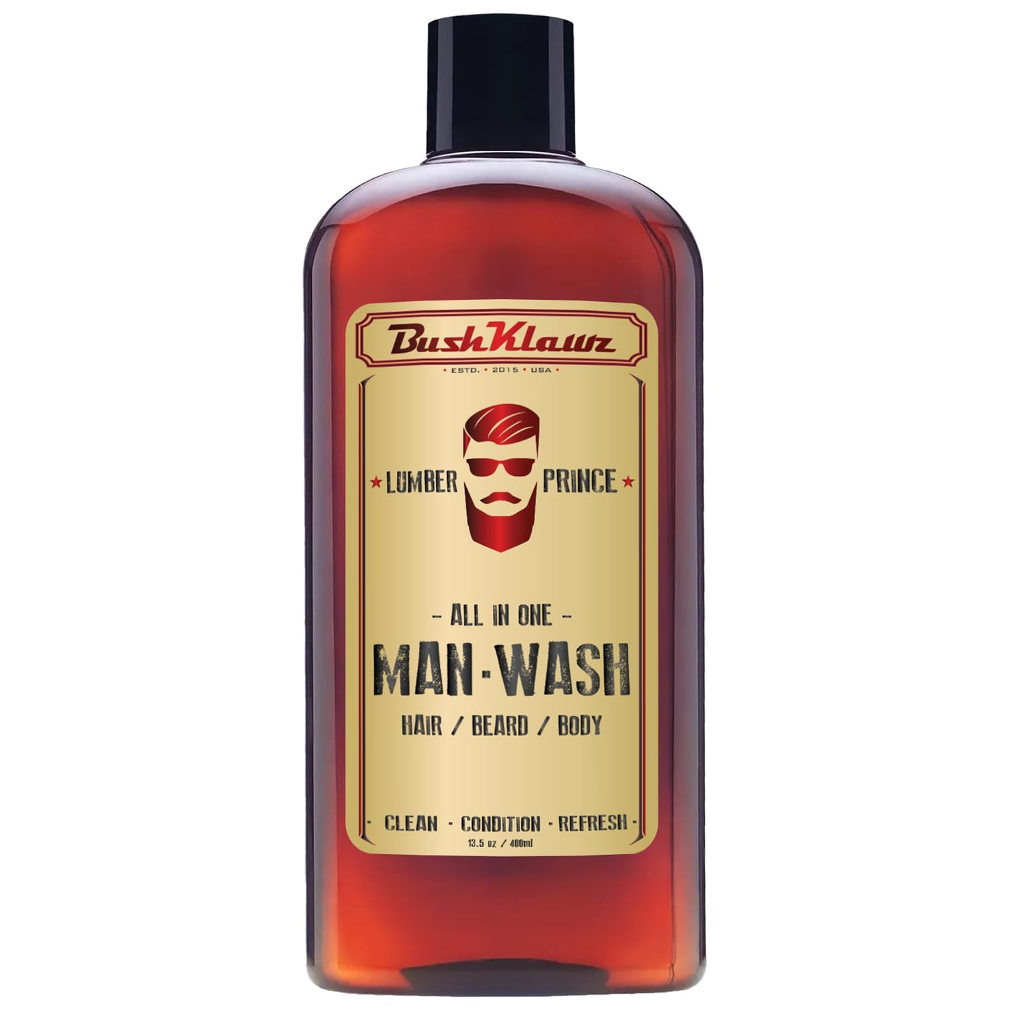 LUMBER PRINCE Men’s 3-in-1 Shampoo, Conditioner & Body Wash – All-in-One Hair, Beard & Body Cleanser – Fresh, Masculine Scent, 16 fl oz