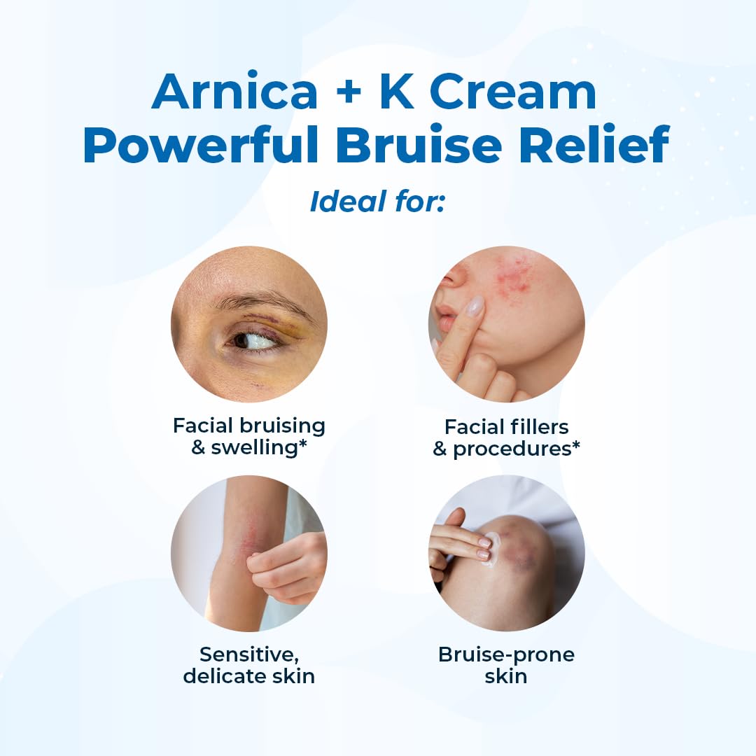 VitaMedica Arnica Cream - Arnica Montana + Vitamin K Oxide Bruise Cream - Sensitive Skin Formula - Undereye - 0.5 ounces