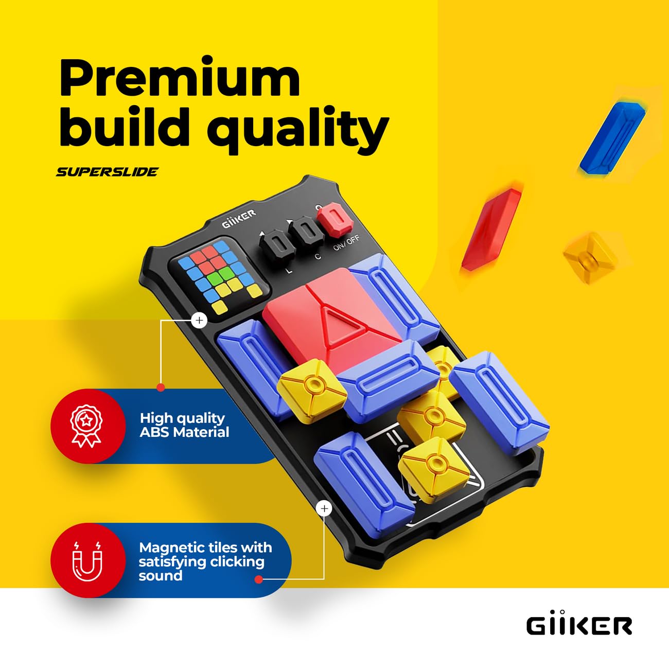 GiiKER Super Slide Puzzle Game – 500+ Brain Teaser Challenges, Smart Toy for Kids & Teens, Travel Game, Road Trip Activity & Gift for Boys & Girls