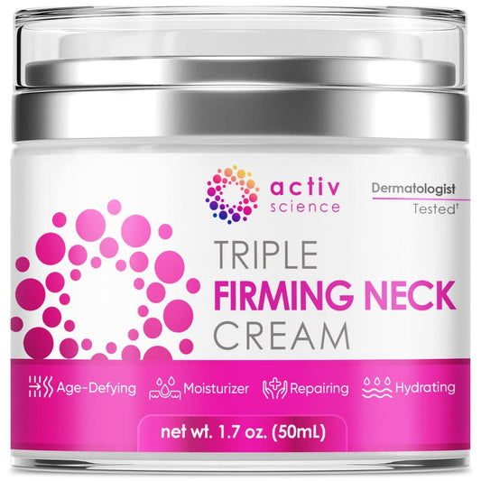 ACTIVSCIENCE Neck Firming Cream – Anti-Aging Face & Neck Moisturizer with Retinol, Collagen & Hyaluronic Acid, Hydrating & Firming