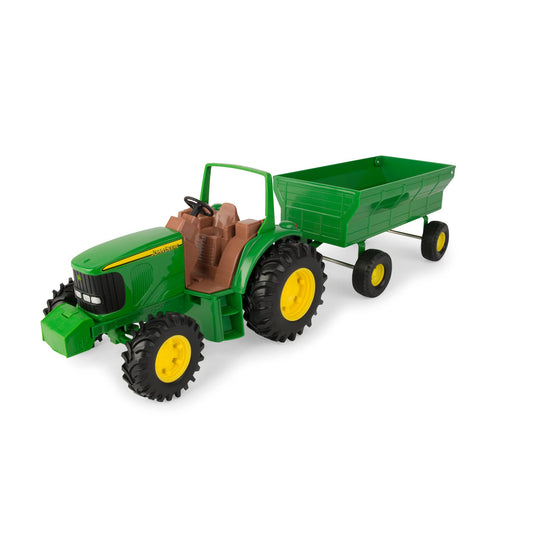 TOMY John Deere Kids Tractor Toy with Flarebox Wagon Set - 8 Inches - John Deere Tractor Toys for Kids - Toddler Toys Ages 3 and Up