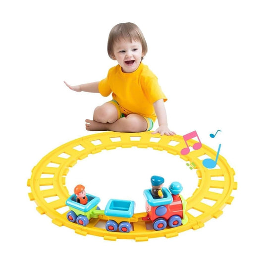 Auspint Musical Electric Toy Train Set with Tracks, Lights & Sounds | Fun Train Playset for Kids Ages 12-18 Months, 2 3 4 Year Old Birthday Gift