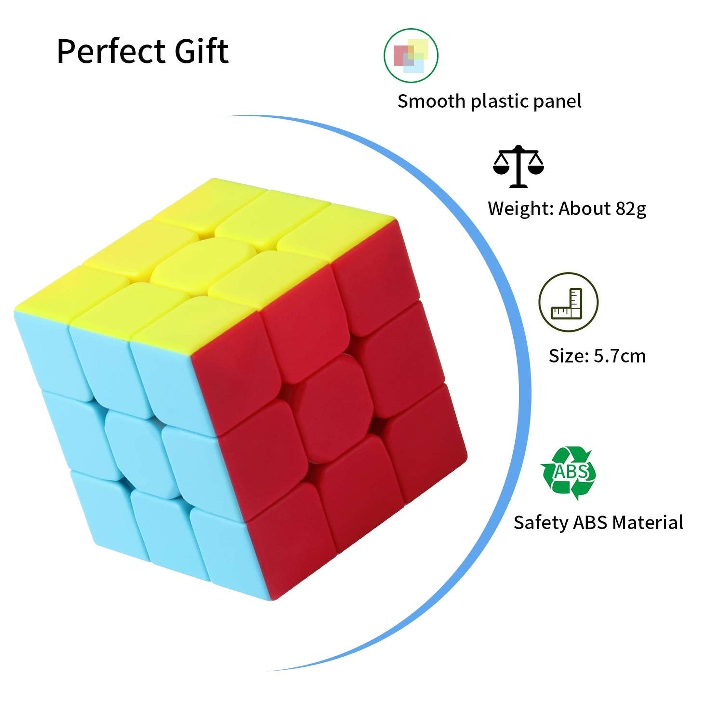 ROXENDA 3x3 Speed Cube, 3x3x3 QYTOYS Warrior S Speed Cube Stickerless Frosted Puzzle Magic Cube (Stickerless)
