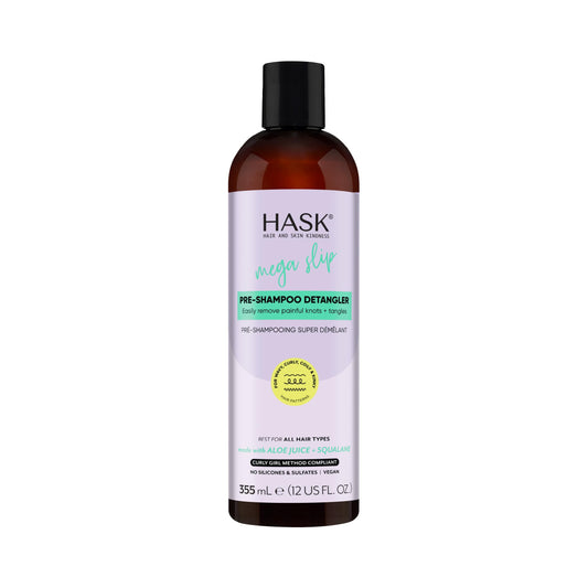 HASK Mega Slip Pre-Shampoo Detangler with Aloe Juice & Squalane – Moisturizing, Breakage-Reducing, Vegan & Sulfate-Free Hair Prep, 12 fl oz
