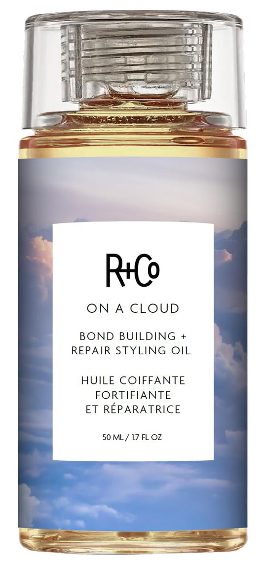R+Co On a Cloud Bond Building Repair + Styling Oil – Lightweight, Silicone-Free Hair Oil for Frizz Control, Shine, Heat & UV Protection – 1.4 Fl Oz