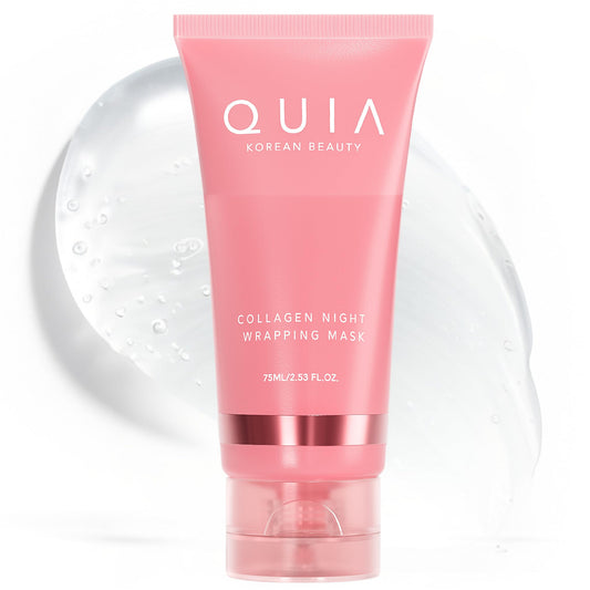 QUIA Overnight Collagen Wrapping Mask – Peel-Off Korean Skincare for Firm, Hydrated & Radiant Skin – Boosts Elasticity – For All Skin Types, 75ml