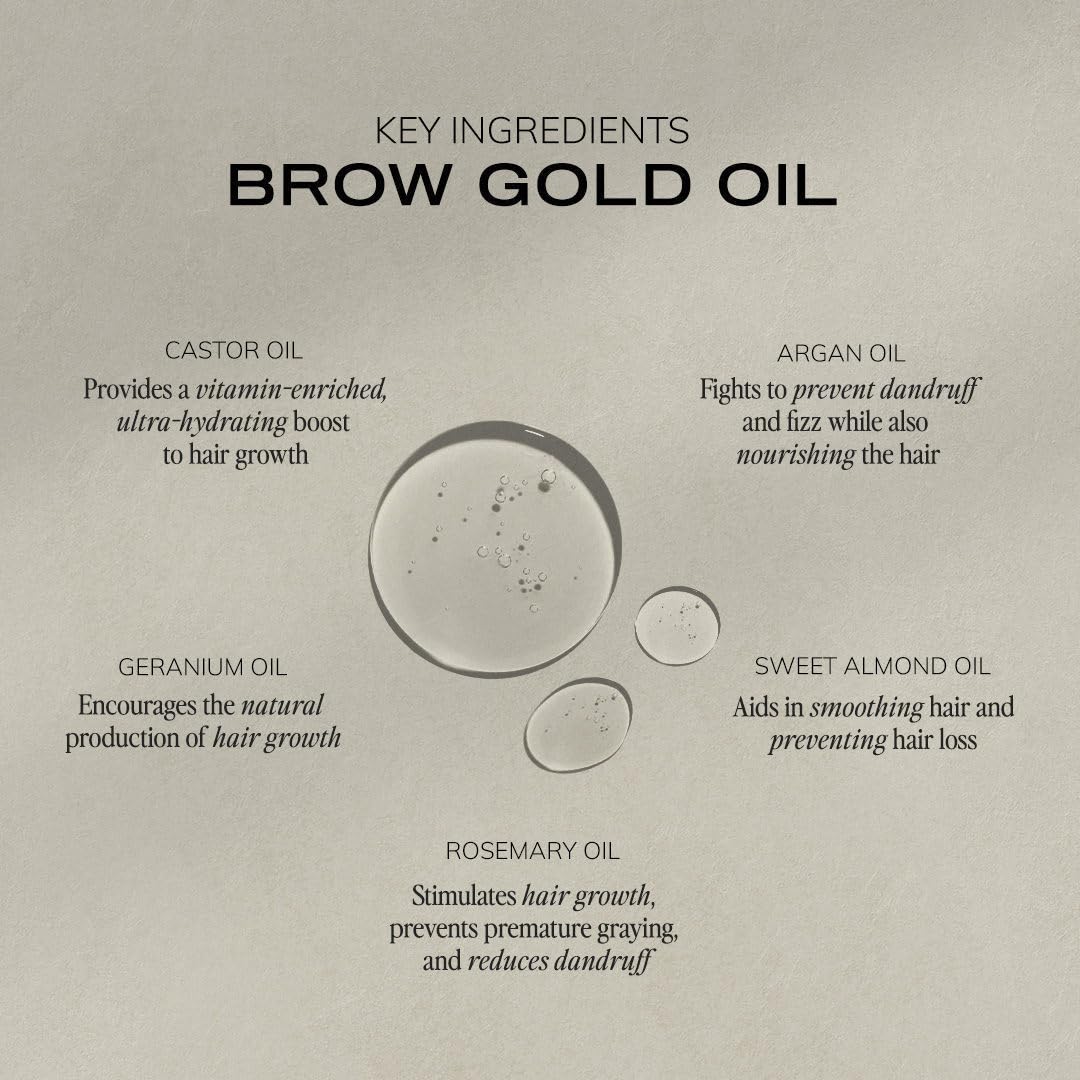 Brow Code GOLD Nourishing Eyebrow Growth Oil (5ml) – Enriched w/ 5 Advanced Botanicals – Brow Oil for Growth