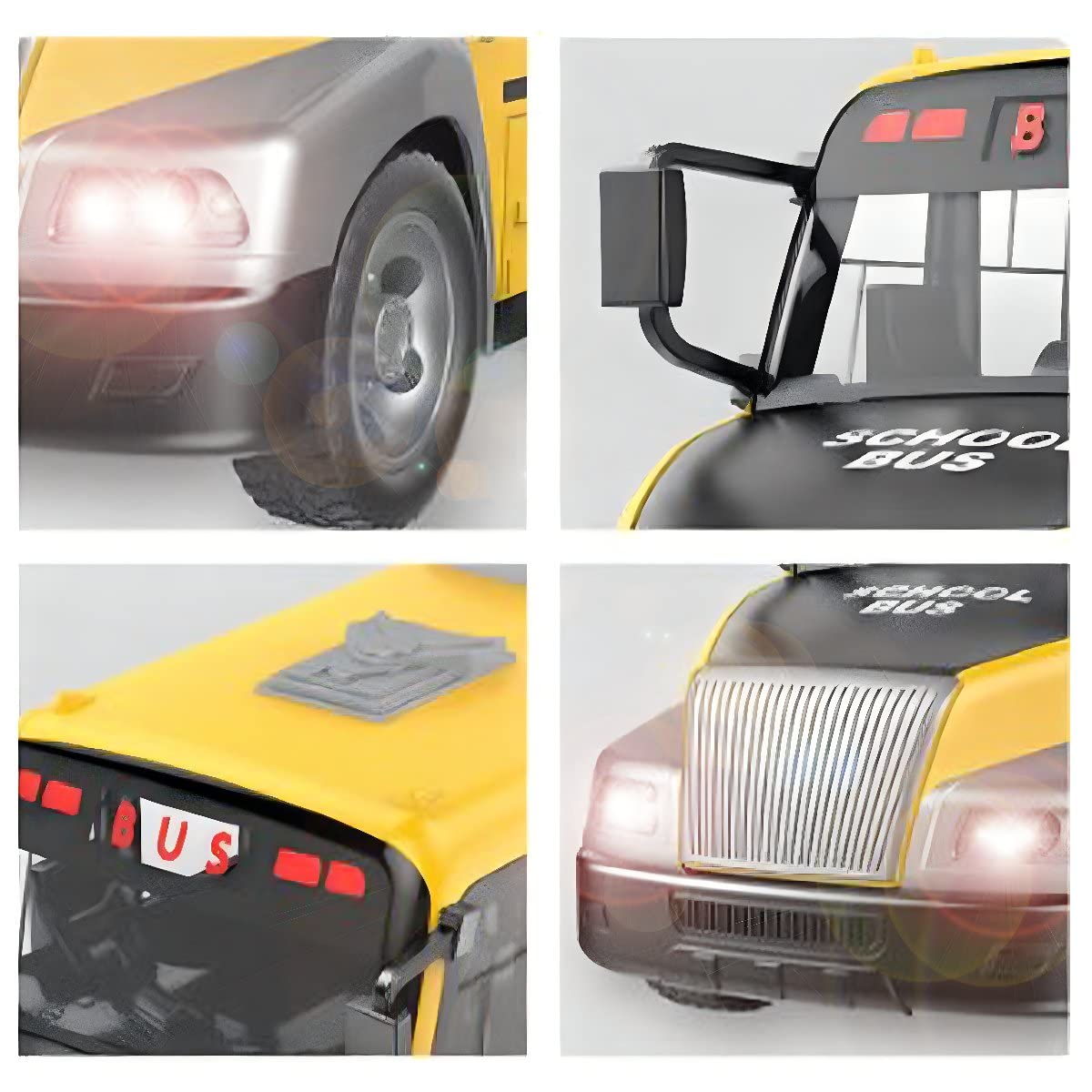 Liberty Imports RC School Bus - 2.4Ghz Remote Control Toy Bus with LED Lights, Rechargeable Electronic Vehicle for Kids