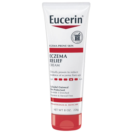 Eucerin Eczema Relief Cream, Full Body Lotion, Moisturizing Eczema Cream with Colloidal Oatmeal (Skin Protectant) and Ceramide 3, 8 Oz Tube