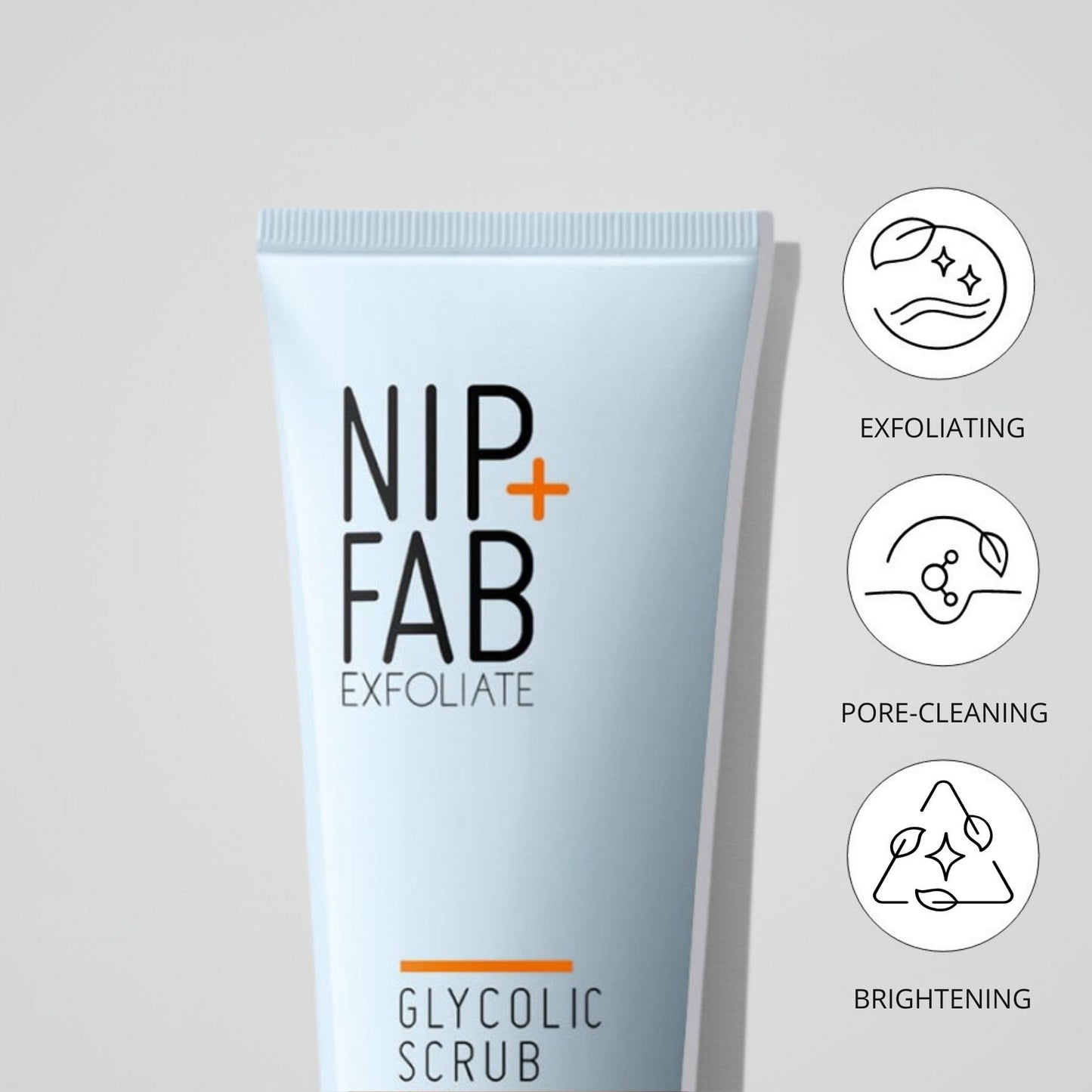 Nip + Fab Glycolic Acid Face Scrub with Salicylic Acid – AHA/BHA Exfoliating Cleanser for Pores & Brightening, 75ml