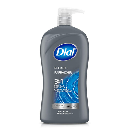 Dial Men 3in1 Body, Hair and Face Wash, Hydro Fresh, 32 fl oz