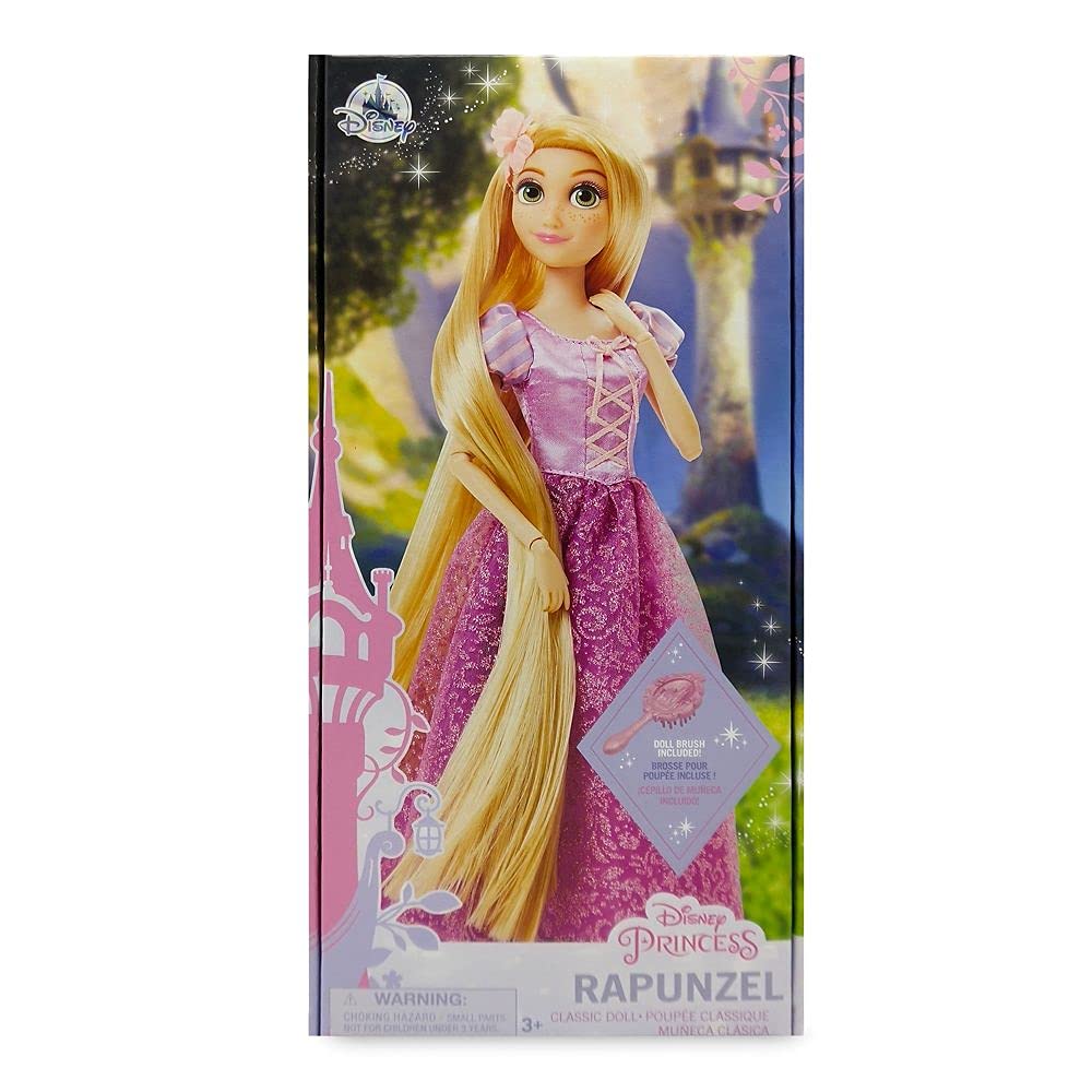 Disney Store Rapunzel Classic 11" Doll from Tangled for Girls – Fully Posable, Includes Brush, Molded Details & Iconic Outfit, Disney Princess Toy