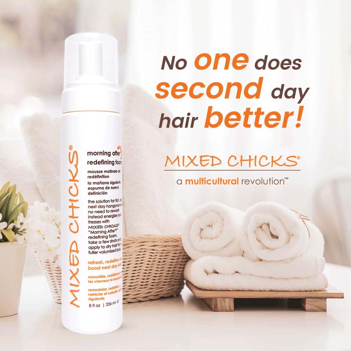 Mixed Chicks Morning After Redefining Hair Foam, 8 fl.oz. / 236ml