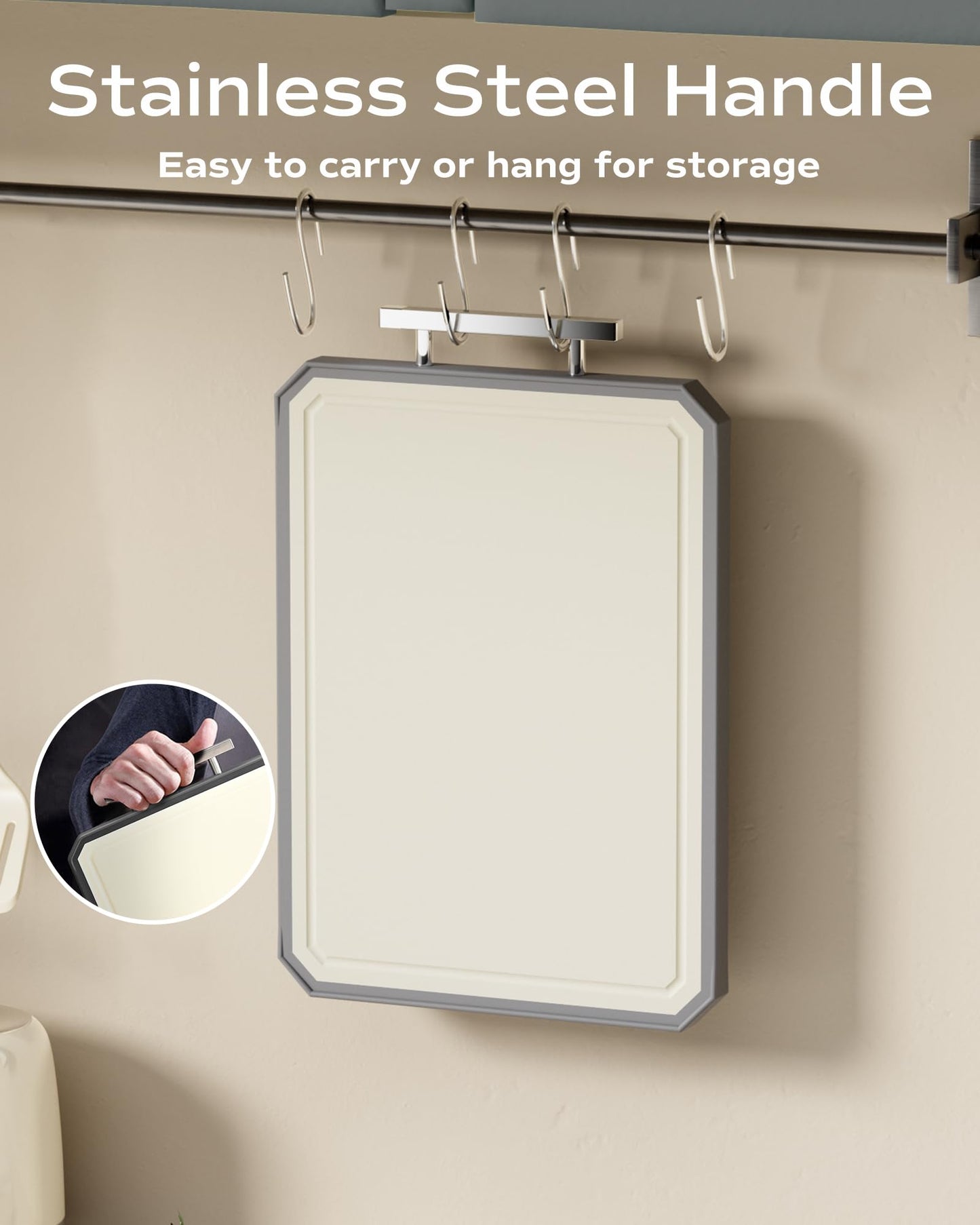 SNOWCLAD Double-Sided Stainless Steel Cutting Board – Large 16x11” Non-Toxic Chopping Board for Meat, Dishwasher Safe