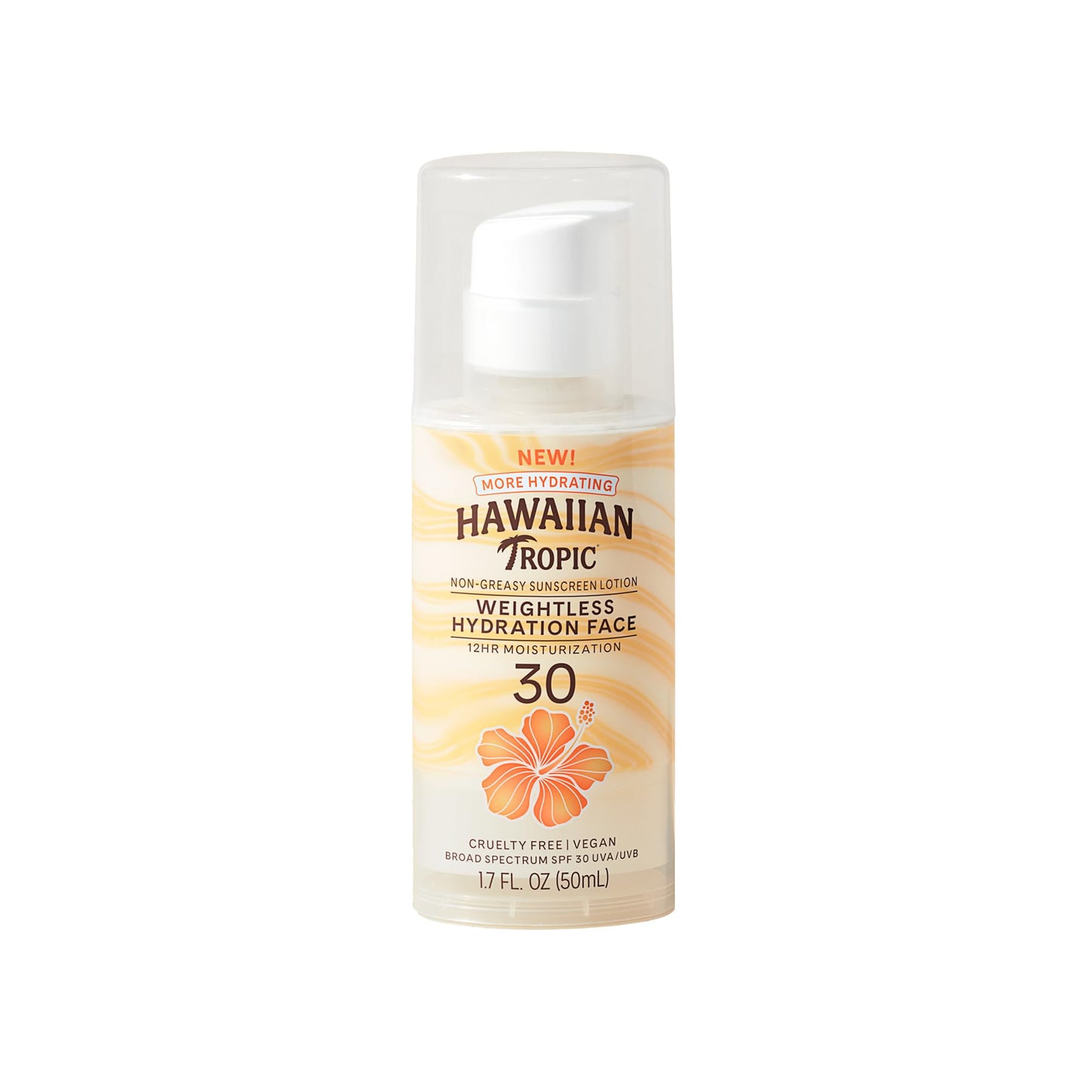 Hawaiian Tropic Weightless Hydration Sunscreen Lotion SPF 30 for Face, 1.7oz – Travel Size Sunblock, Beach & Summer Essentials