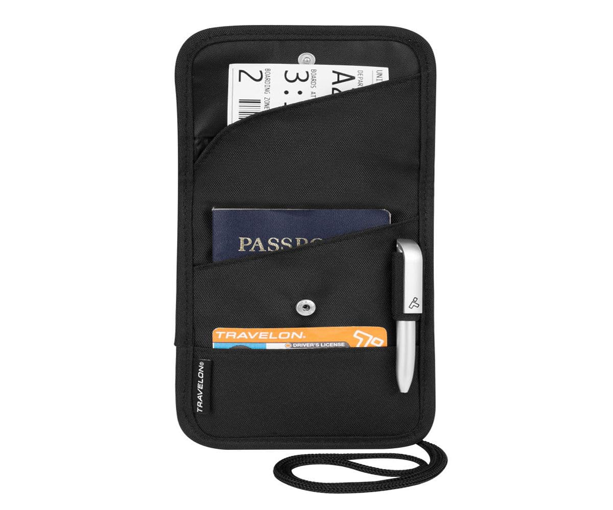 Travelon Folding ID and Boarding Pass Holder, Black, One Size