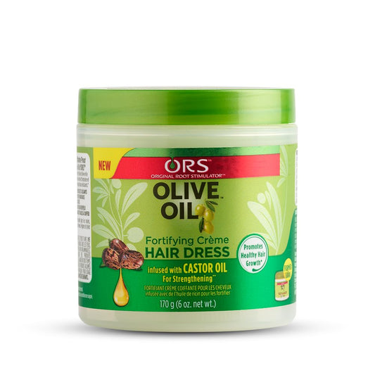 ORS Olive Oil Fortifying Cream Hair Dress Infused with Castor Oil for Strengthening 6 Ounce