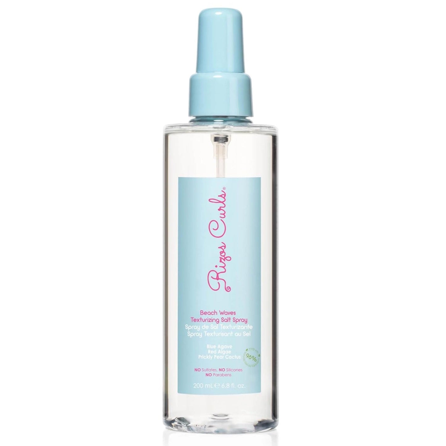 Rizos Curls Beach Waves Texturizing Salt Spray 6.8 oz | Adds Texture & Volume | Defines & Nourishes with Blue Agave, Red Algae & Cactus