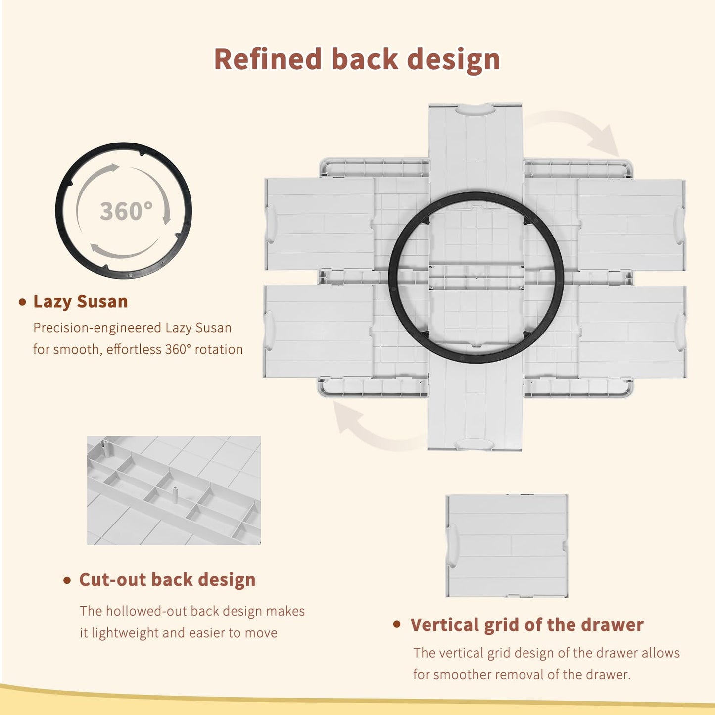 BuilderButler 1500-Piece Rotating Puzzle Board – 360° Lazy Susan with 6 Sliding Drawers & Cover, 34.25"x26.38" Portable Puzzle Table, Gift